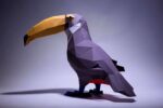 Papercraft de toucan en origami 3D