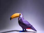 Papercraft de toucan en origami 3D