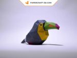 Papercraft tucano e bucerotide in origami 3D
