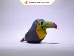 Papercraft tucano e calao in origami 3D, vista 3