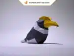 Papercraft tucano e calao in origami 3D, vista 5