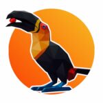 Papercraft de toucan en origami 3D