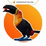 Papercraft di tucano in origami 3D
