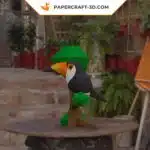 Papercraft Toucan origami papier 3D, weergave 2