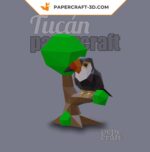 Papercraft toucan in 3D origami