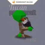 Papercraft Toucan origami papier 3D, weergave 3