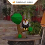 Papercraft toucan in 3D origami
