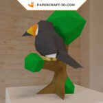 Papercraft toucan in 3D origami