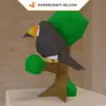 Papercraft Toucan origami papier 3D, weergave 7