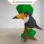 Papercraft Toucan origami papier 3D, weergave 9