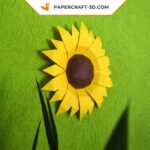 Papercraft tournesol mural en origami 3D