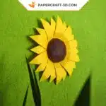 Papercraft Tournesol origami papier 3D DIY, weergave 2