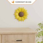 Papercraft tournesol mural en origami 3D