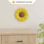Papercraft Tournesol origami papier 3D DIY