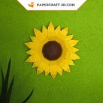 Papercraft tournesol mural en origami 3D