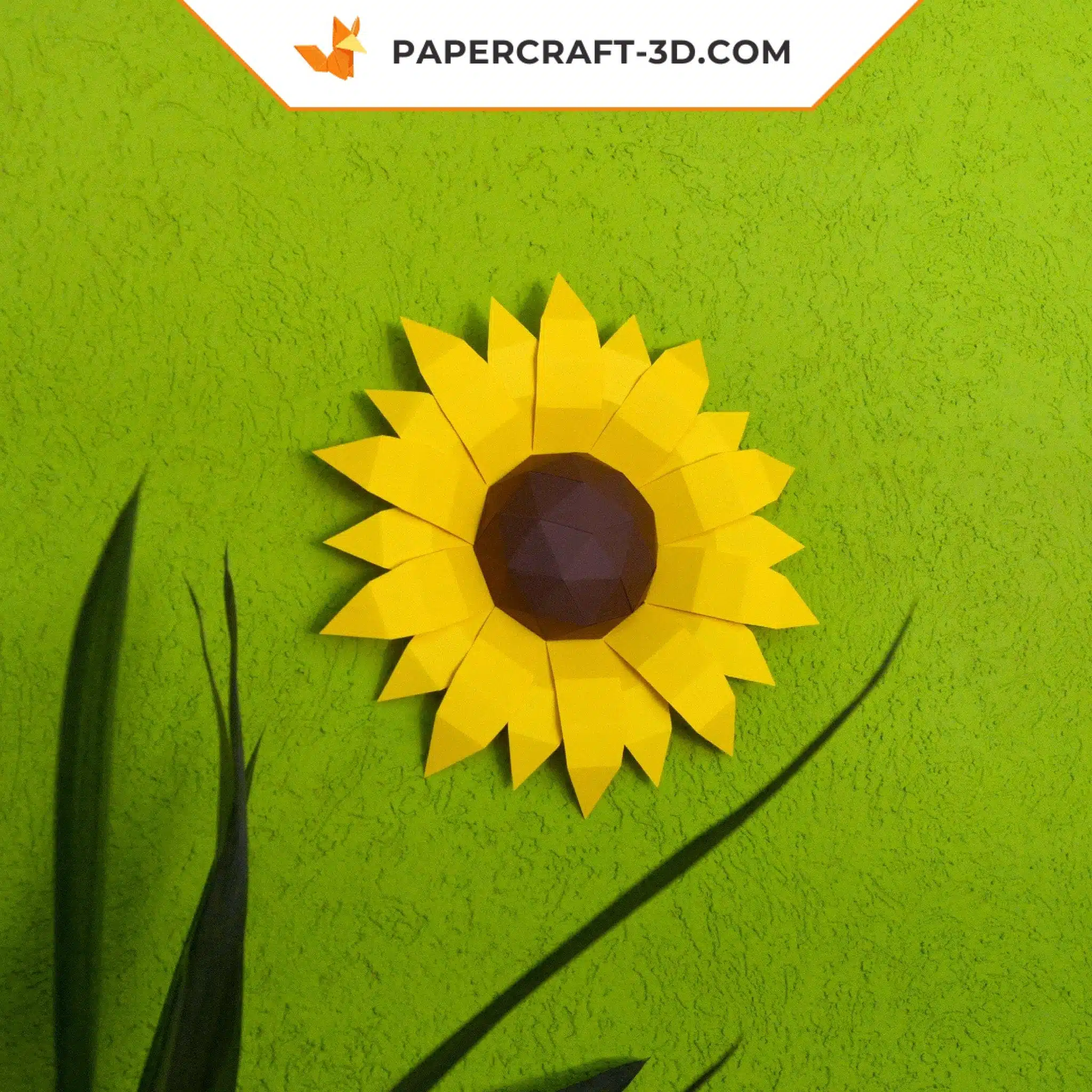 Papercraft Tournesol origami papier 3D DIY, weergave 5
