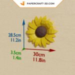 Papercraft tournesol mural en origami 3D