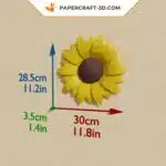 Papercraft Tournesol origami papier 3D DIY, weergave 7