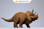 Papercraft Tricératops origami papier 3D, weergave 2