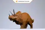 Papercraft Tricératops origami papier 3D, weergave 5
