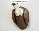 Papercraft trophée d&rsquo;oiseau 3D : vautour, griffon, condor, aigle en origami papier, weergave 2
