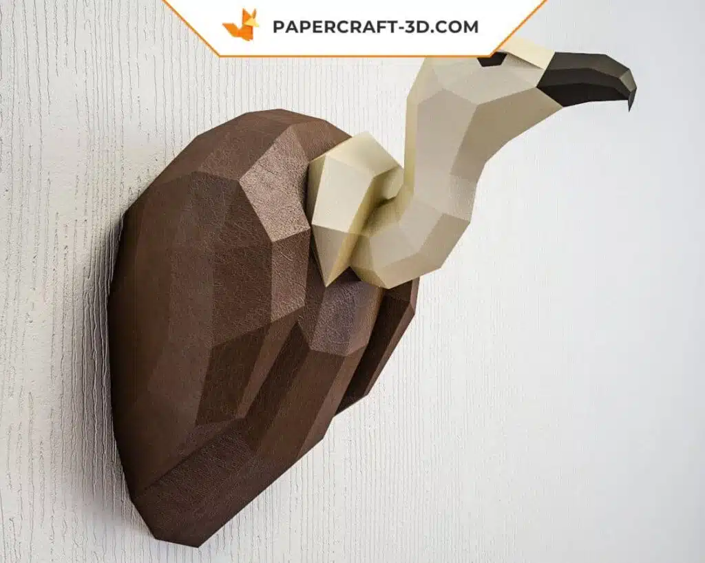 Papercraft trophée d&rsquo;oiseau 3D : vautour, griffon, condor, aigle en origami papier
