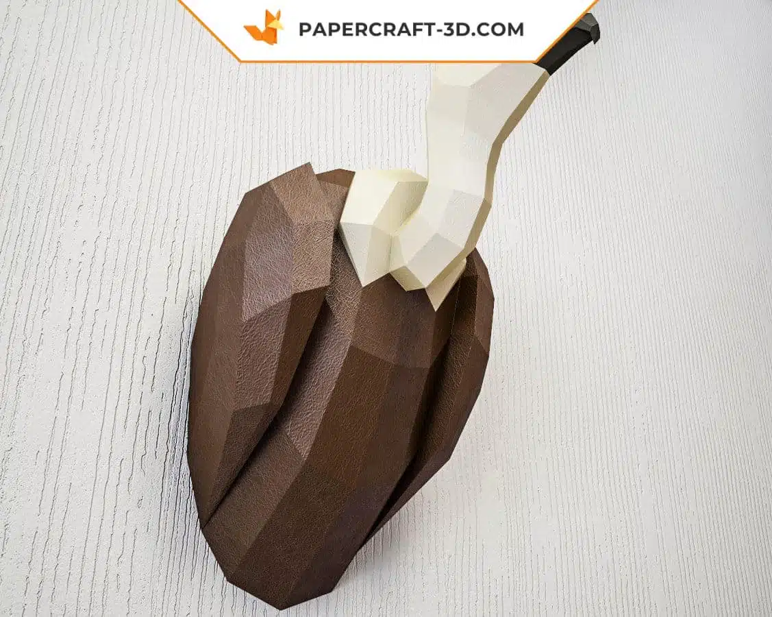 Papercraft trophée d&rsquo;oiseau 3D : vautour, griffon, condor, aigle en origami papier, weergave 4
