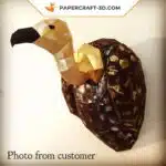Papercraft trophée d&rsquo;oiseau 3D : vautour, griffon, condor, aigle en origami papier, weergave 7