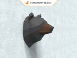 Papercraft grizzly trophy in 3D origami