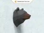 Papercraft trophée grizzly en origami 3D