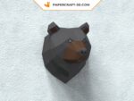 Papercraft grizzly trophy in 3D origami