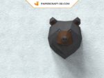 Papercraft grizzly trophy in 3D origami