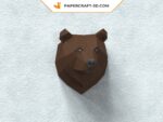 Papercraft grizzly trophy in 3D origami