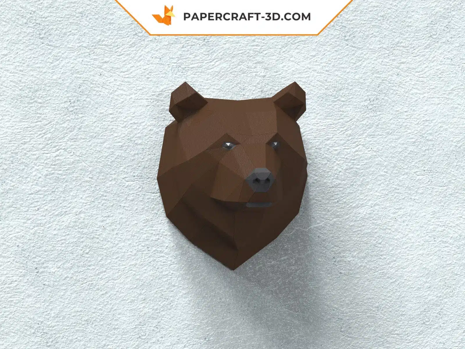 Papercraft trophée grizzly origami papier 3D