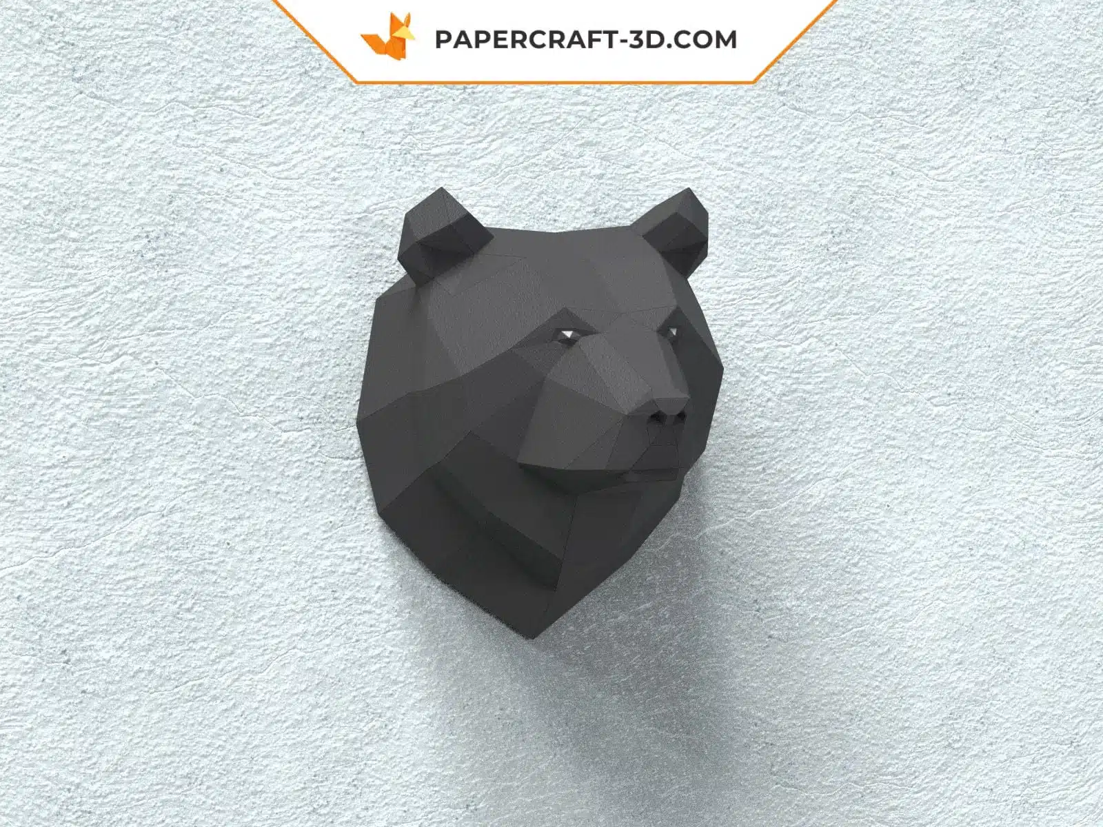 Papercraft trophée grizzly origami papier 3D