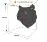 Papercraft grizzly trophy in 3D origami