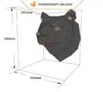 Papercraft trophée grizzly en origami 3D