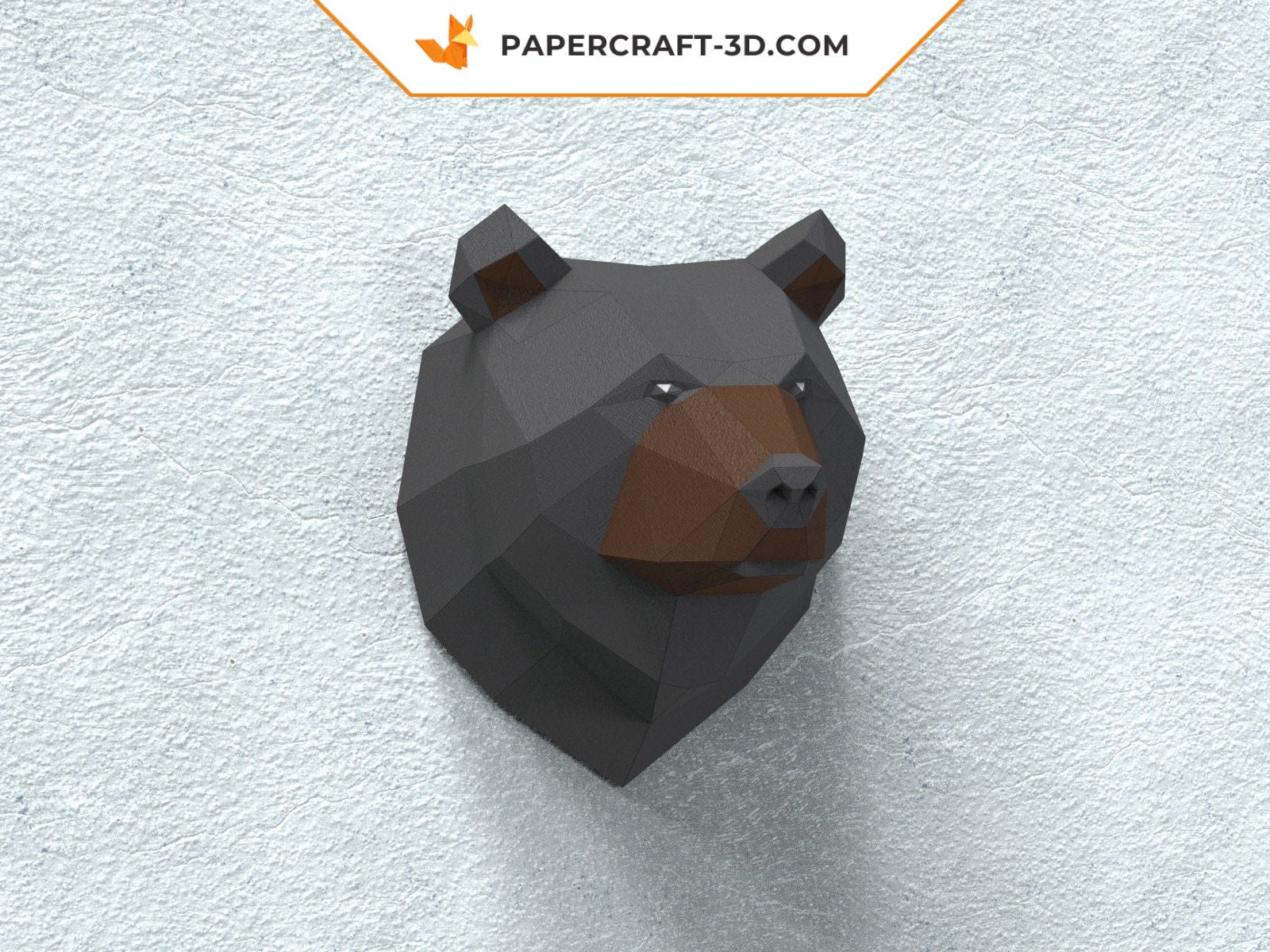 Papercraft grizzly trophy in 3D origami Papercraft grizzly trophy in 3D origami