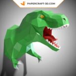Papercraft trofeo T-Rex in origami 3D