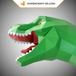 Papercraft trofeo T-Rex in origami 3D