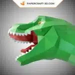 Papercraft trophée T-rex en origami papier 3D, weergave 3