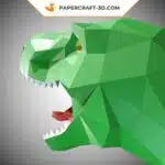 Papercraft trophée T-rex en origami papier 3D, weergave 4