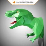 Papercraft trofeo T-Rex in origami 3D