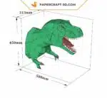 Papercraft trophée T-rex en origami papier 3D, weergave 6