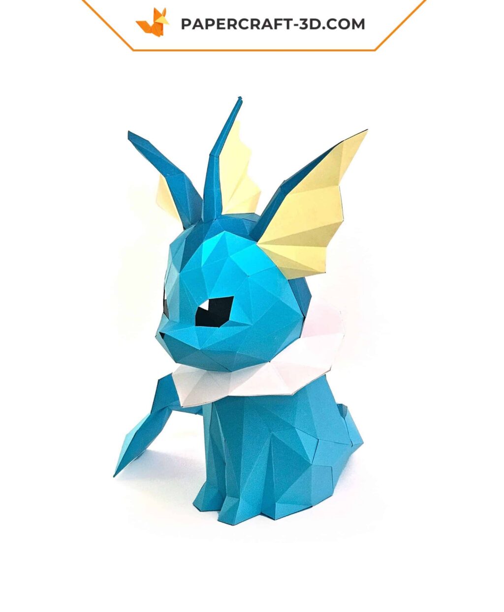 Papercraft de Vaporeon Pokémon em origami 3D