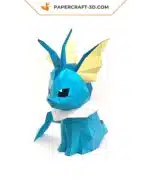Papercraft d'Aquali Pokémon en origami 3D