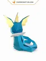 Aquali Pokémon Papercraft als 3D-Origami, Rückansicht