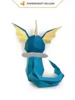 Aquali Pokémon Papercraft als 3D-Origami, Seitenansicht
