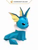 Aquali Pokémon Papercraft als 3D-Origami, montiert