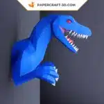 Velociraptor origami papercraft, view 4